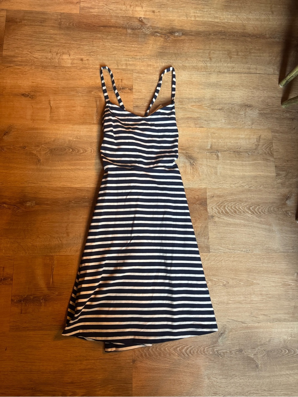 Striped Navy and White Sundress - Sleeveless Casual Dress